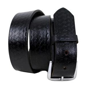 VTG Law Pro BASKETWEAVE BLACK GENUINE LEATHER 1 3/8"Wd MEN'S BELT Sz 34 (A61